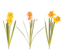 Set 4 Narciso con 2 Fiori Artificiali Altezza 48 cm Multicolore
