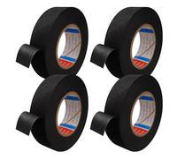 Set 4 Nastro in Tessuto,Rotoli Nastro Isolante Nero Telato 19mm x 15m,Nastro Adesivo Alte Temperature in Tessuto,Nastro Autoagglomerante e Nastro Isolante Termico per Cavi,Elettricità e Riparazioni