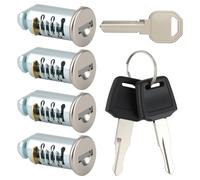 Set 4 Nuclei di Serratura per Barre Portatutto compatibili con Thule 2 Chiavi e Chiave di Montaggio,Serratura Box Tetto Auto,Cilindri di Chiusura Compatibili Portabici Portasci Portapacchi Ricambio
