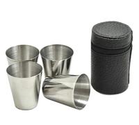 Set 4 occhiali portatili inox 30 ml + borsa