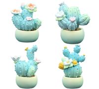 Set 4 Ornamenti Decorativi in Resina per Piante Simulate per Auto per Cruscotto