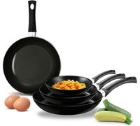 ACCADEMIA MUGNANO Set 4 Padelle in Alluminio Antiaderenti Vulcano 16 + 20 + 24 + 28 cm