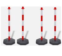 Set 4 paletti segnaletici delimitazione corsie con base h 90 cm + 6 mt catena
