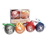 Set 4 Palline Albero Natale Harry Potter Casate Hogwarts 8 cm Wizarding World