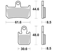 SET 4 PASTIGLIE FRENO ANTERIORE RACING SBS 839 DC DUAL CARBON YAMAHA MT01 1700