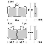 Pasticca Freno SBS p869-hs Moto Motore Ricambi Ciclomotore Accessori