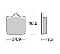 Sbs Dual Road Racing Dynamic Racing Concept Hi-tech 762ds-1 Sintered Brake Pads Oro