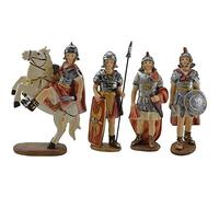 Set 4 Pastori Soldati Romani in Resina 9 cm Presepe Statuine in Personaggi GLADIATORI di Roma 4 soggetti Diversi Personaggi Guardie Romane per Realizzare Il presepio Napoletano