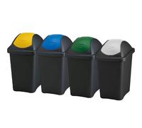 Set 4 Pattumiera 30 LT per Raccolta Differenziata bidoni basculante contenitori