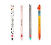 Legami - Set di 4 Penne Gel Cancellabili Farm Sweet Farm, Penne con Inchiostro Cancellabile Termosensibile, Nero, Rosa, Verde, Rosso, Cancella Senza Consumare il Foglio, Punta 0,7 mm