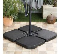 BAKAJI Set 4 Supporto Pesi Ombrellone Riempibile Palo da Giardino in Plastica Resistente Intemperie per Esterno da Riempire con Sabbia o Acqua Base Adatti per Ombrelloni con Base a Croce