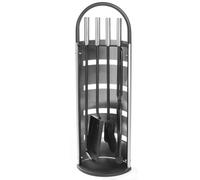 Set 4 Pezzi Accessori per Camino con Supporto Stand in Acciaio Inossidabile