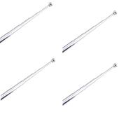 Set 4 Pezzi - Antenna Telescopica Argentata a 5 Sezioni - Estensibile fino a 25 cm - Ricambio Universale