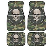 Set 4 Pezzi Battitacco Stampa Mimetica Scheletro Tappeti Moquette Impermeabile Tappeti Auto In Moquette Lavabile Completo Di Tappeto Universali Per Berlina Furgoni Sedan