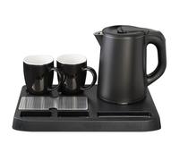Set 4 Pezzi Bollitore Elettrico Colazione con Vassoio e 2 Tazze