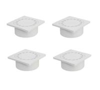 Set 4 pezzi - Chiusino Sifonato Scarico Verticale 100x100 mm PP Grigio Anti Odore Griglia Removibile Doccia Bagno Lavanderia