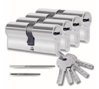 Set 4 Pezzi Cilindro per Serrature 35/35mm, Cilindro a Doppia Serratura, Viti e Chiavi Incluse, Montabile Facilmente, Serratura per Porte e Garage, Anti-perforazione, Chiave Unica, Lunghezza 70mm