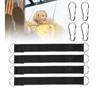 Set 4 Pezzi Cinghie Pendenti Altalena Albero, 31 cm Nylon Cinghie per Amaca con 4 Fibbie in Acciaio Inox per Impieghi Gravosi e Anelli a D, Corde per Amaca per Appendere L'altalena, L'amaca e la Sedia