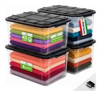 Set 4 Pezzi Contenitori con Coperchio Storage Box Solid Cargo 43L 58x38.5x29 cm
