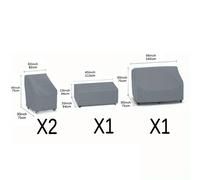 Set 4 Pezzi Copri Mobili da Esterno Impermeabili con Coulisse Regolabile Fit