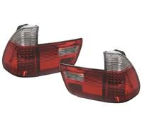 Set 4 pezzi fari posteriori fanali E53 TUNING X5 1999 > 2003 LED rossi cromati