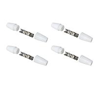 Set 4 Pezzi Giunto Cavo Coassiale da Esterno Professionale - Connettore Antenna TV e Satellitare 9,5mm Completamente Schermato - Accoppiatore Prolunga Cavo Bianco Avorio - Riparazione Segnale Digitale