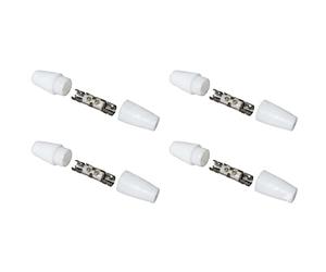 Set 4 Pezzi Giunto Cavo Coassiale da Esterno Professionale - Connettore Antenna TV e Satellitare 9,5mm Completamente Schermato - Accoppiatore Prolunga Cavo Bianco Avorio - Riparazione Segnale Digitale