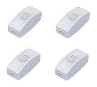 Set 4 pezzi - Interruttore In Linea Passacavo 3A 750W Bianco Unipolare Comando Cavo Elettrico Universale Lampade Piantane Montaggio Fai Da Te