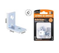 SET 4 PEZZI LASTRINE LASTRINA AD ANGOLO 20X20X15X2MM CON VITI PER MOBILI 57109
