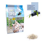 Set 4 pezzi Lettiera Tofu Clean Carboni Attivi 4,5kg / 10 litri Croci