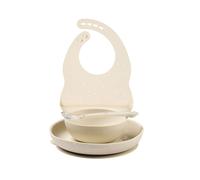 Set 4 pezzi pappa con bavaglino in siliconeargilla con stelline- nattou