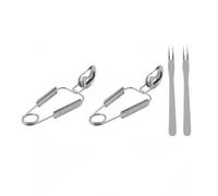 Set 4 Pezzi Pinze per Lumache in Acciaio Inox, con Forchetta e Clip - Utensili da Tavola per Escargot, Frutti di Mare e Snack - Per Casa e Professionale