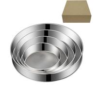 Set 4 Pezzi Setaccio Farina Acciaio Inox 60 Rete Tonda 15 a 30 CM Utensili da Fo