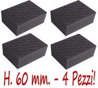 set 4 PEZZI SPESSORI H 60 mm. in gomma per PONTI SOLLEVATORI tampone BLOCCHI @@