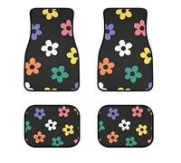 Set 4 Pezzi Tappeti Auto In Moquette Fiori Colorati Tappetini Auto Antiscivolo Completo Di Tappeto Resistente Tappeti Moquette Universali Per Suv Camion Sedan