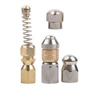 Set 4 Pezzi Ugelli Pulizia Tubazioni Acciaio per Idropulitrici
