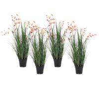 Set 4 Piante Artificiali con Vaso Ø 70x100 cm Grevillea in Plastica Rosa