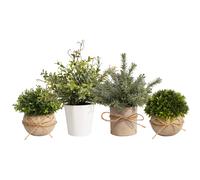 Set 4 Piante Artificiali in Vaso Mini Piantine Decorative per Arredo Interno