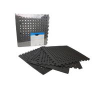 SET 4 PIASTRELLE TAPPETO TAPPETINO EVA NERA PISCINA PALESTRA CASA 50X50CM 194706