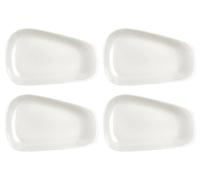 Set 4 Piatti Trapezio 35x23x2 cm in Porcellana Allluminica Kaleidos Aluxina Bianchi