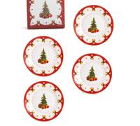 Set 4 Piattini con Albero di Natale 19.3 cm in Porcellana Nàvel con Gift Box