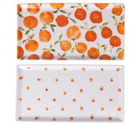Set 4 Piatto rettangolare in porcellana 31,6x16,8 cm, arance, Fruit Life