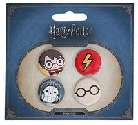 Harry Potter Set 4 Spille a Bottone Harry ed Edvige 2,5 x 2,5 cm The Carat Shop