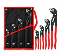 Set 4 Pinze Poligrip Pinza a Pappagallo con Pulsante Regolabile 7" 10" 12" 16"