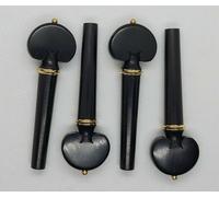 SET 4 PIROLI PER VIOLONCELLO EBANO SELEZIONATO MODELLO HEART SHAPE DECORO ORO