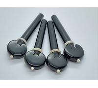 SET 4 PIROLI VIOLA EBANO MODELLO HEART CON PALLINO E COLLARE BIANCO