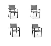 SET 4 POLTRONE ALLUMINIO/TEXILENE STRECH ANTRACITE DA ESTERNO GIARDINO (38611/4)