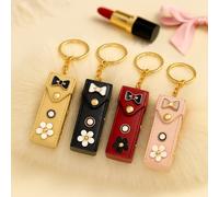 Set 4 Porta rossetto ecopelle decorato borsetta bomboiera con porta chiavi