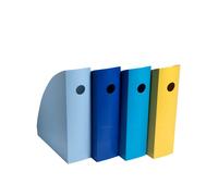 Exacompta - Rif. 18202SETD - Set di 4 raccoglitori per riviste MAG-CUBE BeeBlue, portariviste, cataloghi, riviste, deposito per documenti formati A4 e A4 maxi - larghezza 27,5 cm - 4 colori assortiti