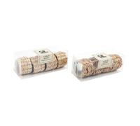 Set 4 portatovaglioli in rattan 20x5x3,5 cm marrone chiaro Marrone chiaro